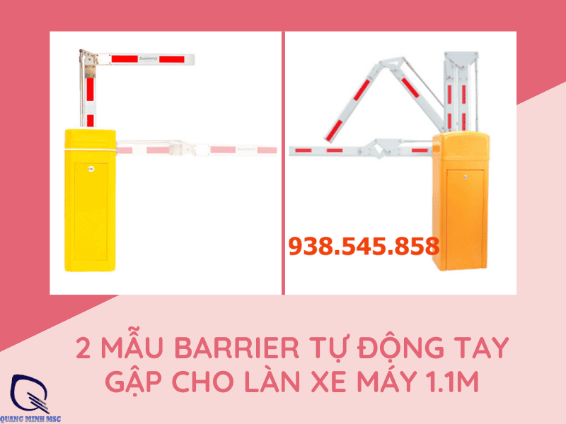 barrier tự động tay gập cho làn xe máy 1.1m